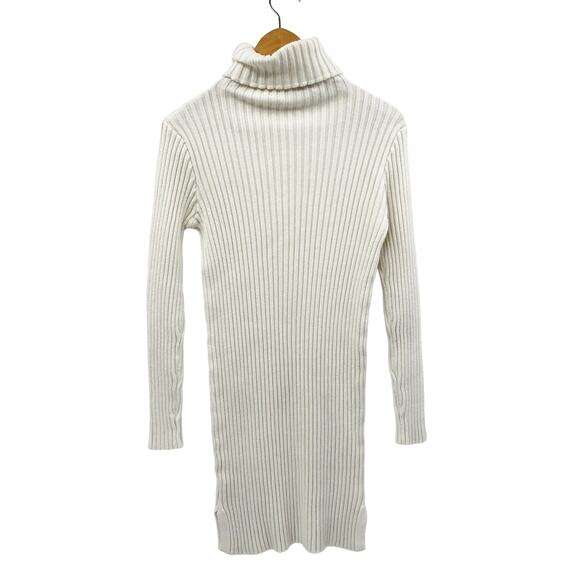 Princess Polly Size L/XL White Turtleneck Sweater Dress - Picture 3 of 4